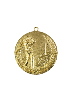Picture of 68mm Gold Finish Golf Medal