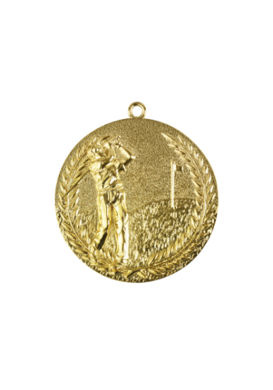 Picture of 68mm Gold Finish Golf Medal
